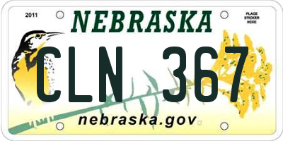 NE license plate CLN367