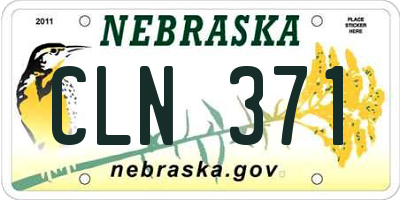 NE license plate CLN371