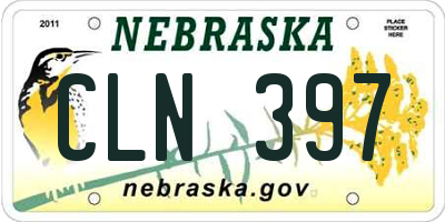 NE license plate CLN397