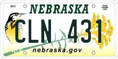 NE license plate CLN431