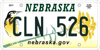 NE license plate CLN526