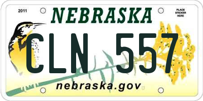NE license plate CLN557