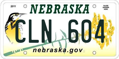 NE license plate CLN604