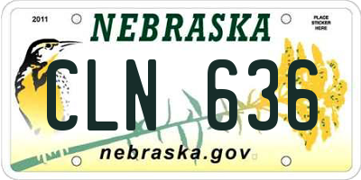 NE license plate CLN636