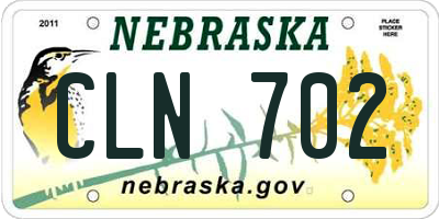 NE license plate CLN702