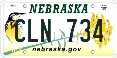 NE license plate CLN734