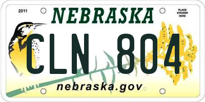 NE license plate CLN804