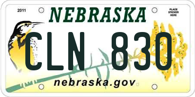 NE license plate CLN830