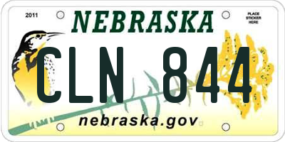 NE license plate CLN844