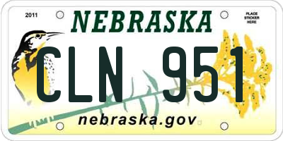 NE license plate CLN951