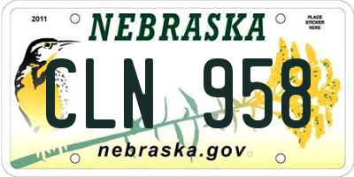 NE license plate CLN958
