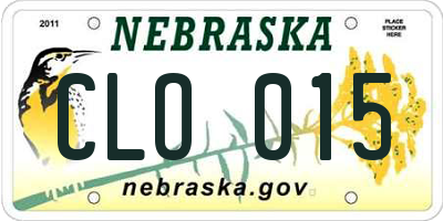 NE license plate CLO015