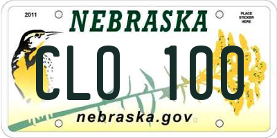 NE license plate CLO100