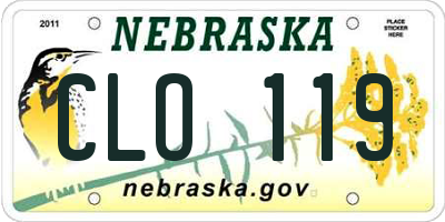 NE license plate CLO119