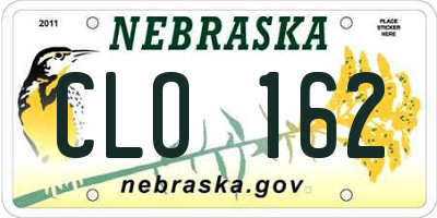 NE license plate CLO162