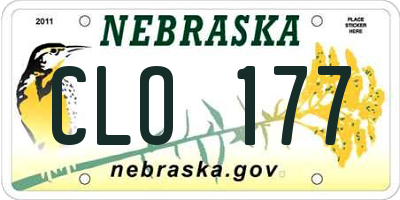 NE license plate CLO177