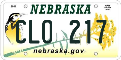 NE license plate CLO217