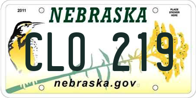 NE license plate CLO219