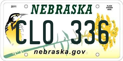 NE license plate CLO336