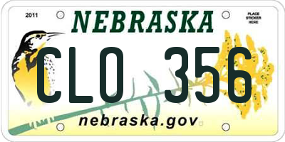NE license plate CLO356