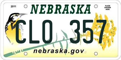 NE license plate CLO357