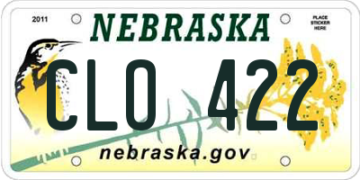 NE license plate CLO422