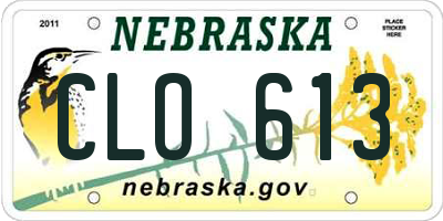 NE license plate CLO613