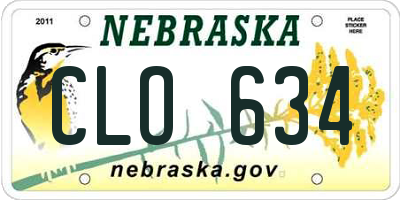 NE license plate CLO634