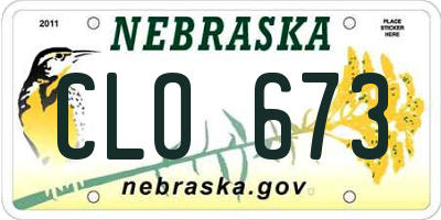 NE license plate CLO673
