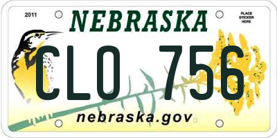 NE license plate CLO756