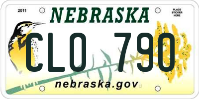 NE license plate CLO790