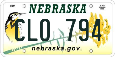 NE license plate CLO794