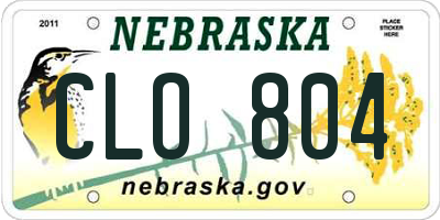 NE license plate CLO804