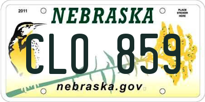 NE license plate CLO859