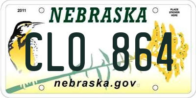 NE license plate CLO864