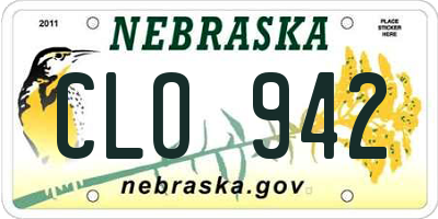 NE license plate CLO942