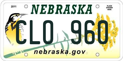 NE license plate CLO960