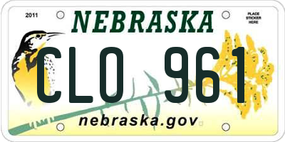 NE license plate CLO961