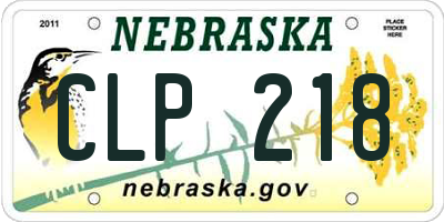 NE license plate CLP218