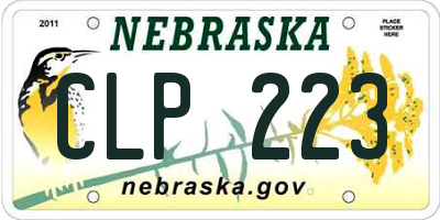 NE license plate CLP223
