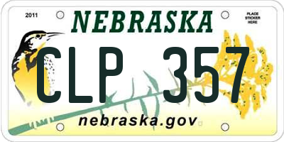 NE license plate CLP357
