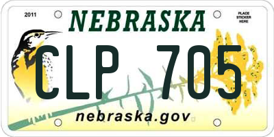 NE license plate CLP705