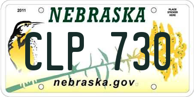 NE license plate CLP730