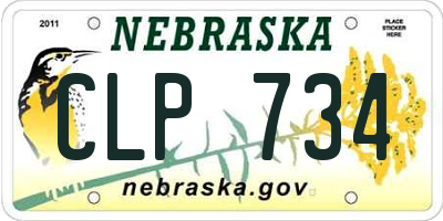 NE license plate CLP734