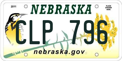 NE license plate CLP796