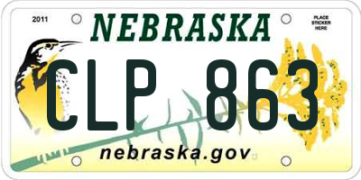 NE license plate CLP863