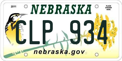 NE license plate CLP934