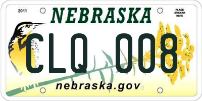 NE license plate CLQ008
