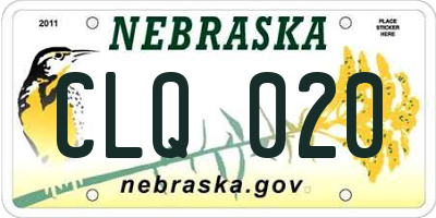 NE license plate CLQ020