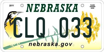 NE license plate CLQ033